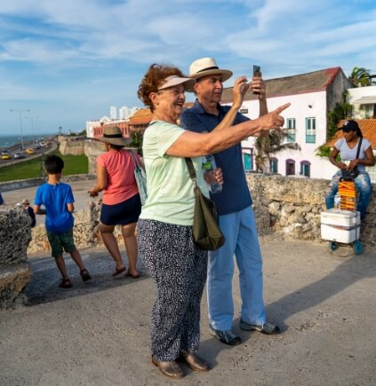 Tourists in Cartagena Colombia